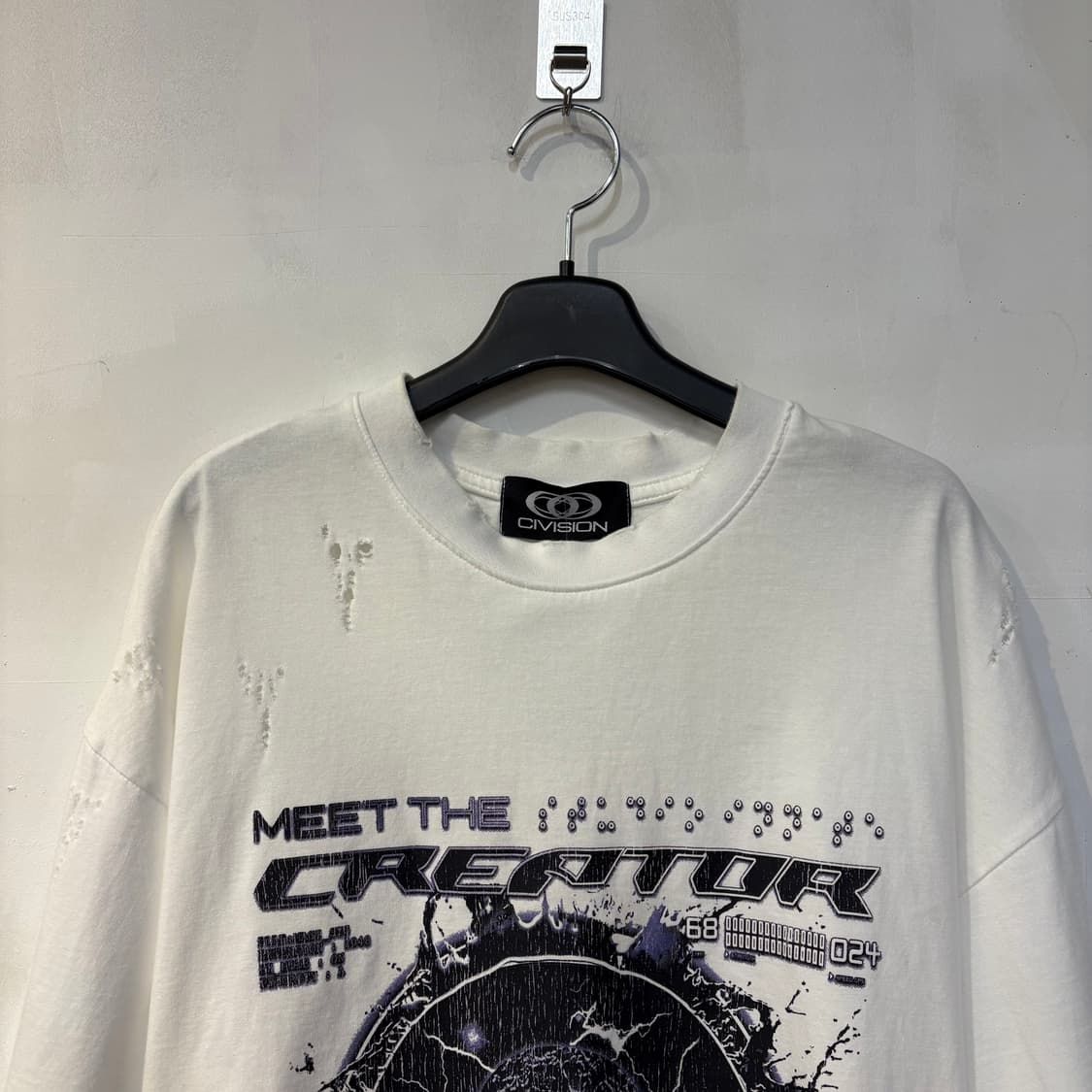 시비전 크리에이터 디스트레스드 반팔 화이트 상품이미지3