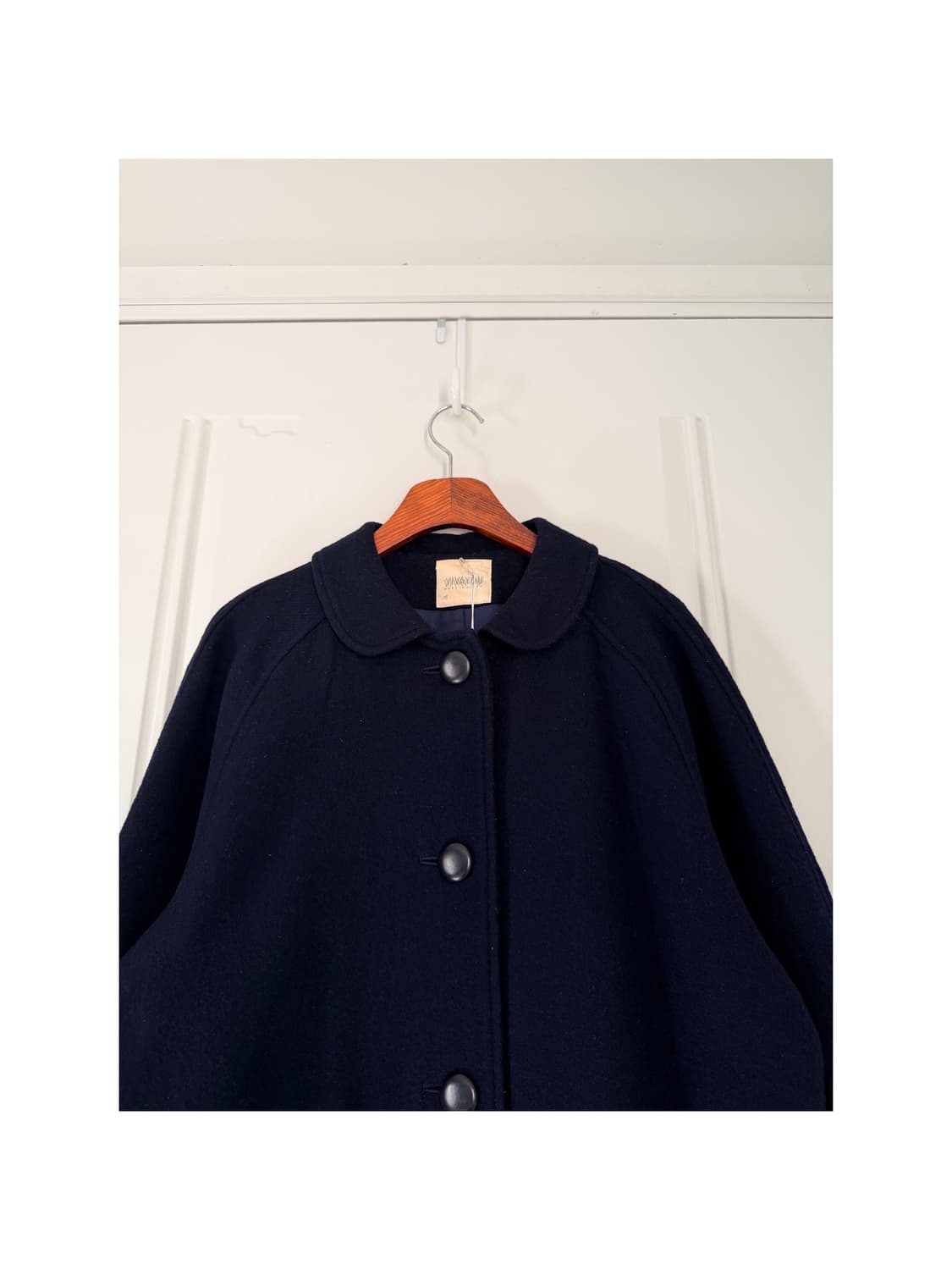 일본빈티지 울90 오버사이즈 네이비 롱코트 상품이미지3