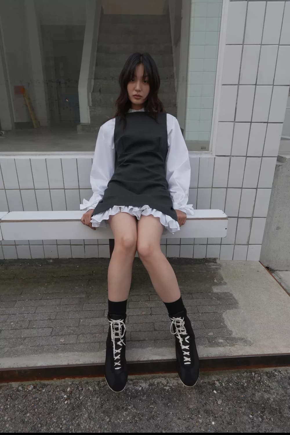 자라 프릴 미니 원피스 상품이미지2