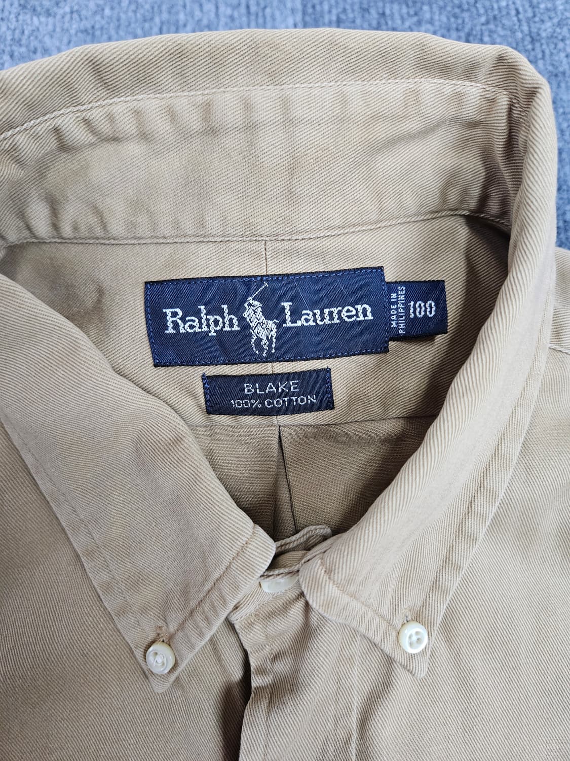 랄프로렌 베이지 옥스포드 셔츠 브레이크핏(급처) 상품이미지3