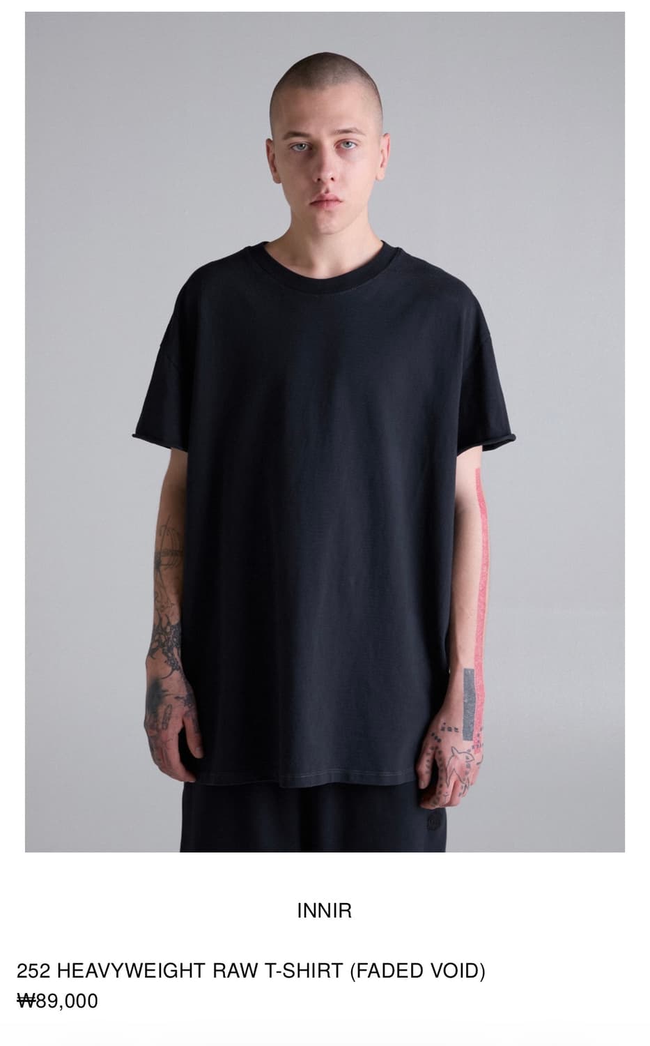 innir 이니어 252 HEAVYWEIGHT RAW T-SHIRT (F 상품이미지1