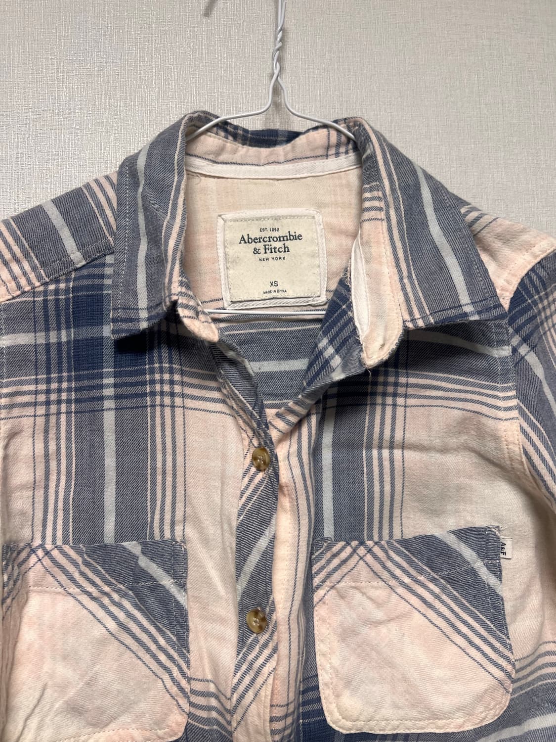 아베크롬비 뉴욕 셔츠 pink&blue 상품이미지2