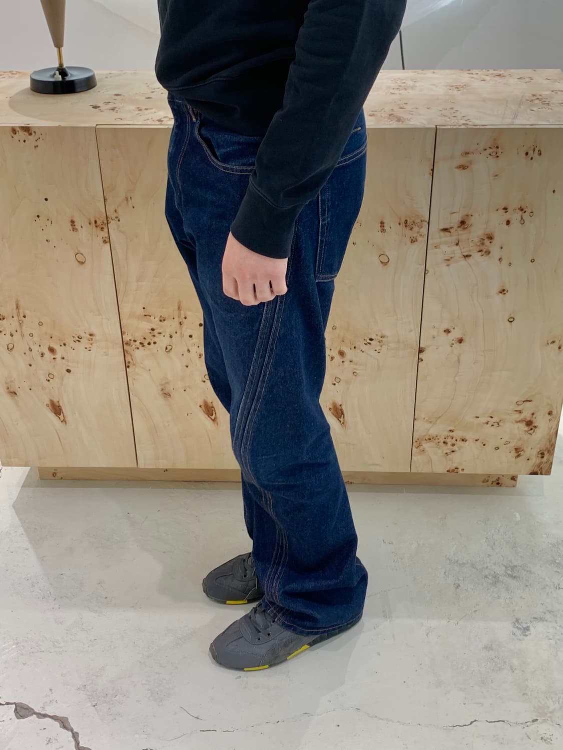 NVRFRGT 네버포겟 커브드 데님팬츠 상품이미지7