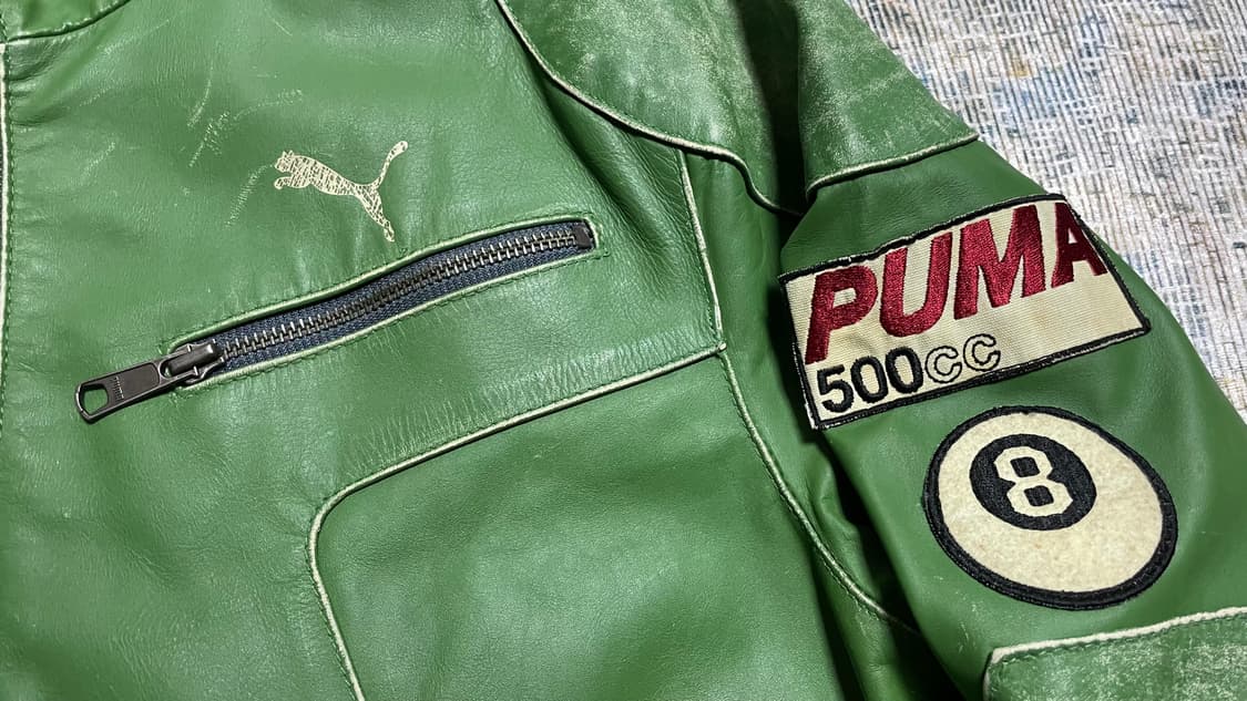 00s 독일 빈티지 y2k 푸마 500cc 8볼 레이싱 리얼 레더 자켓 상품이미지7