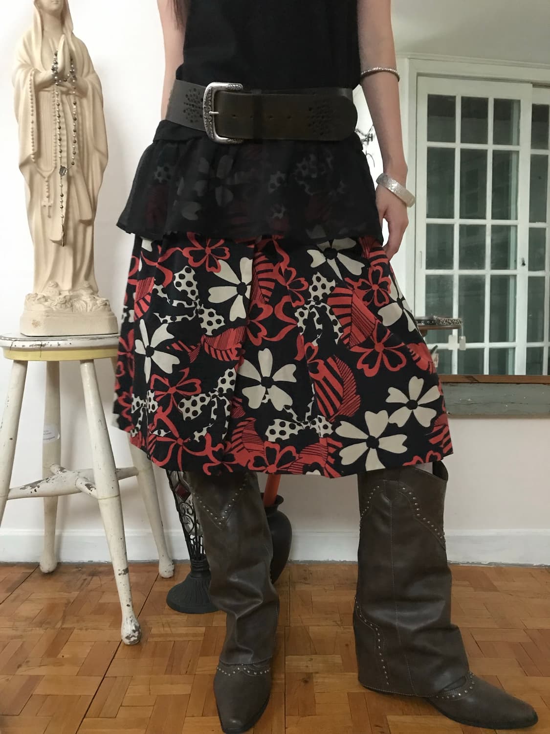 vintage pattern skirt 상품이미지1