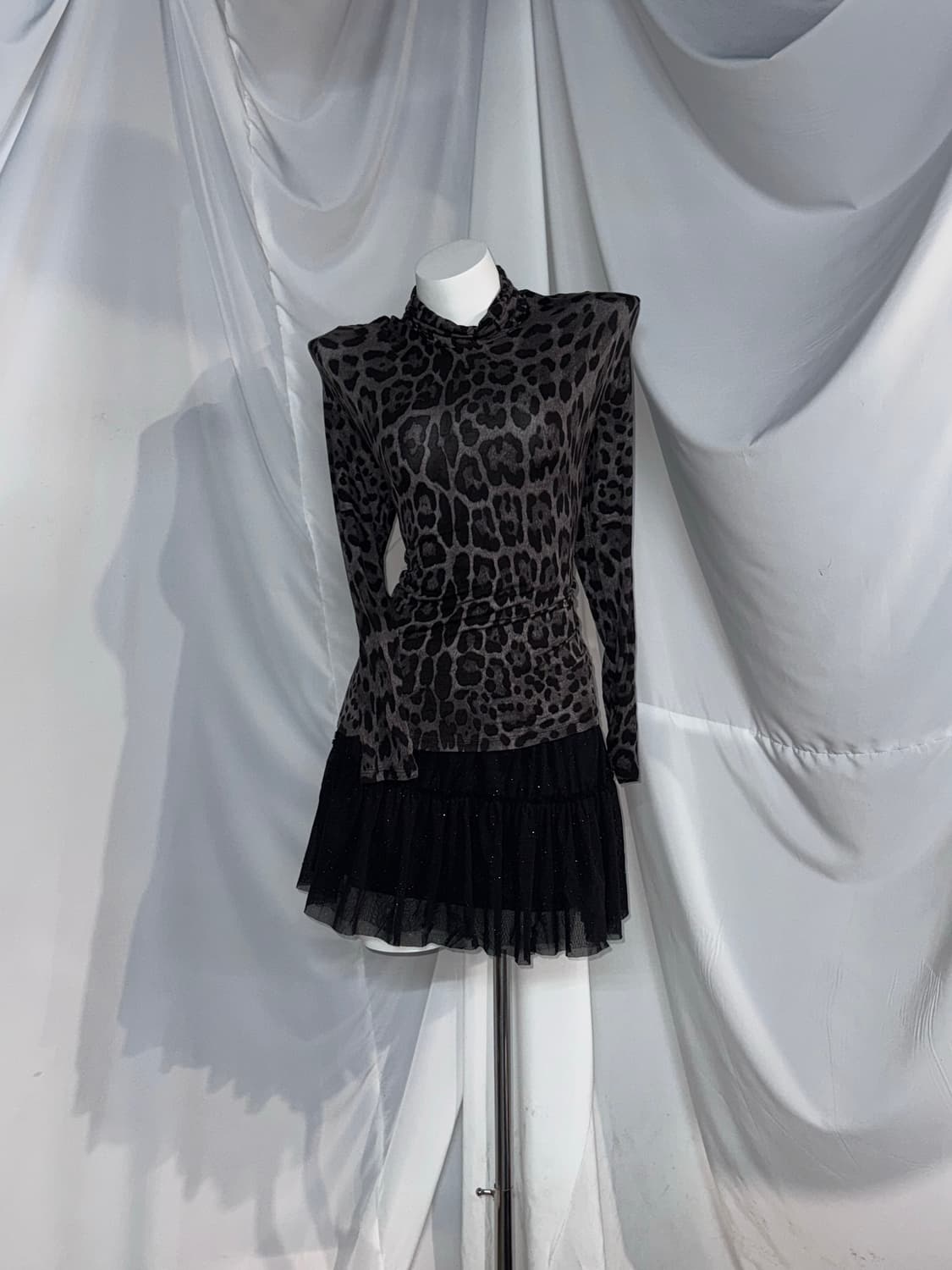 무채색 갸루 레오파드 데일리 고스고딕 코디세트  상품이미지2