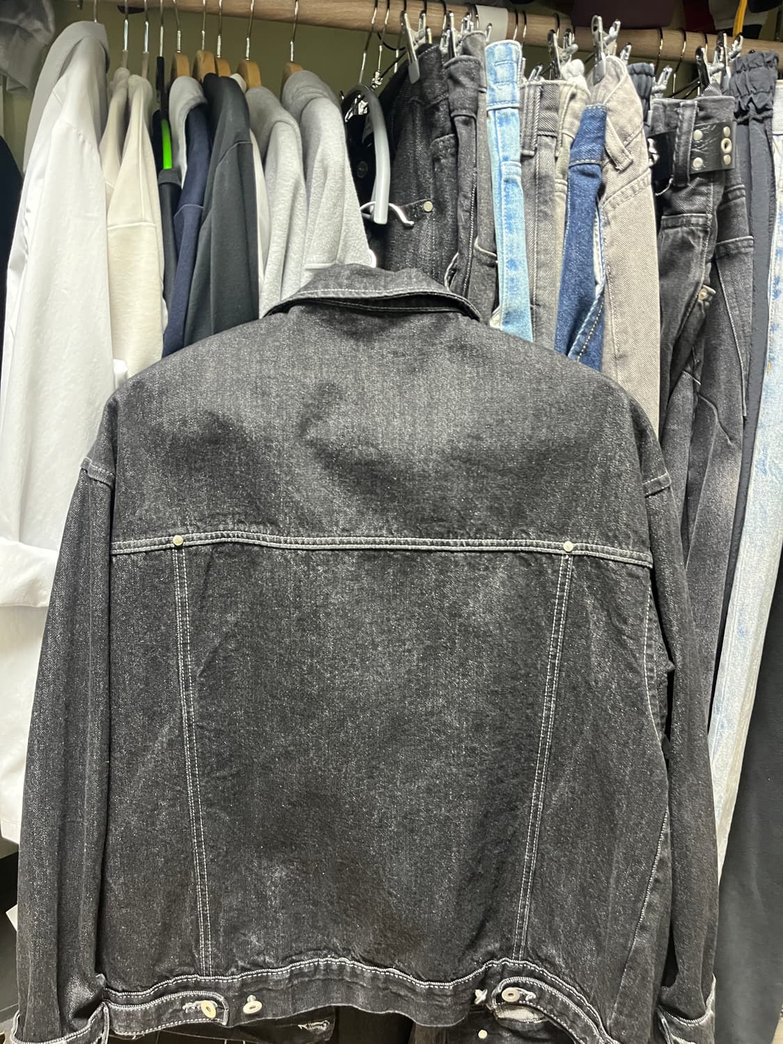 트릴리온 워싱 스티치 데님자켓(BLACk) L사이즈 상품이미지3