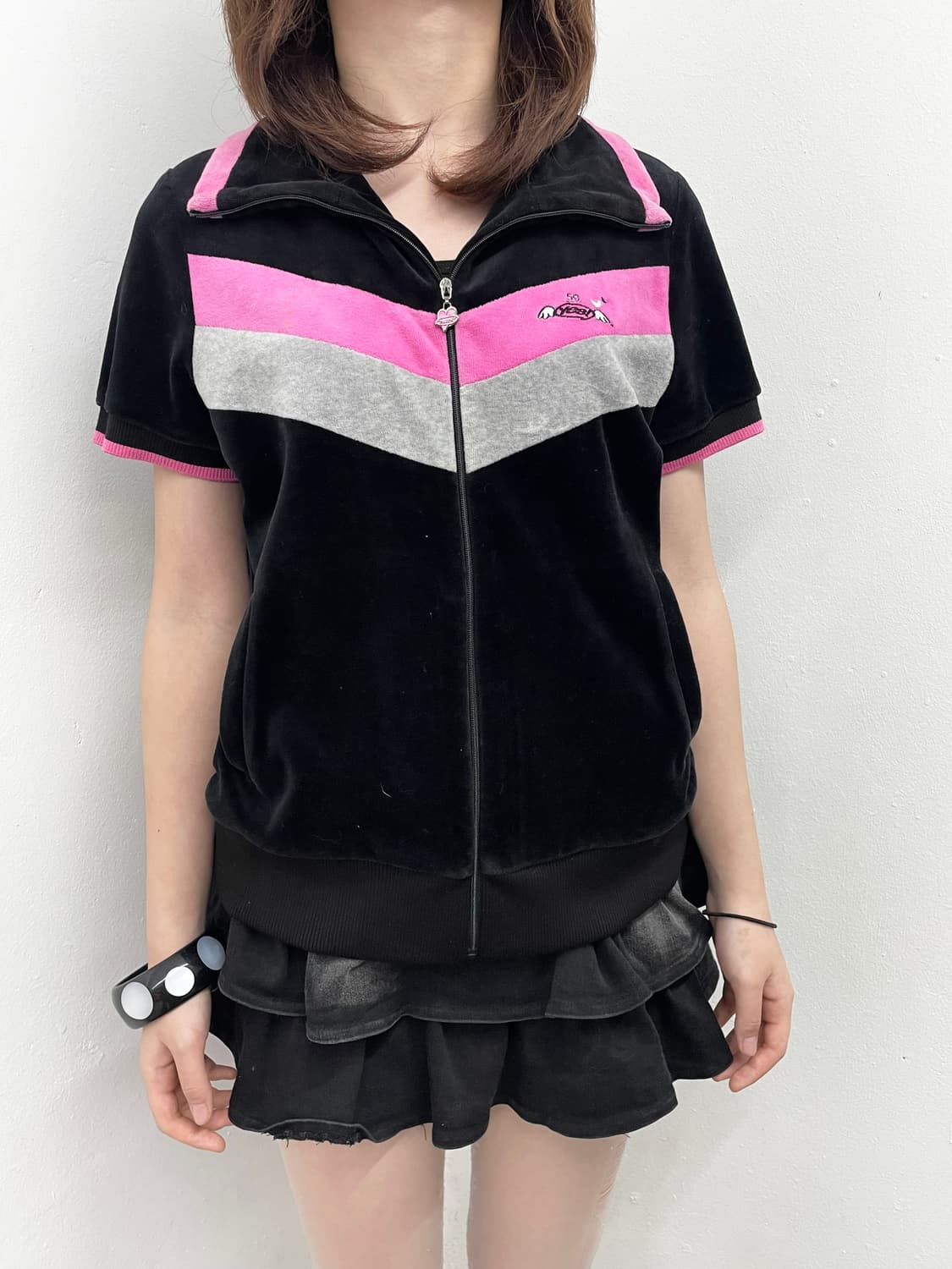 키치 하트 벨벳 하프 집업 상품이미지4