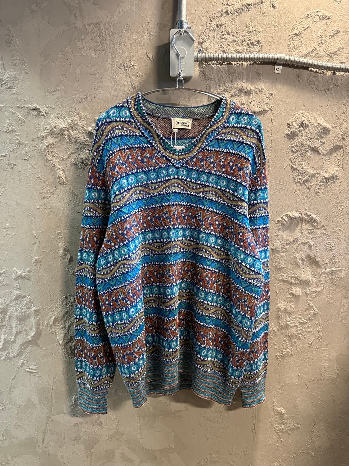 미쏘니 스포츠 MISSONI 멀티패턴 코튼 블렌드 니트 L 상품이미지1