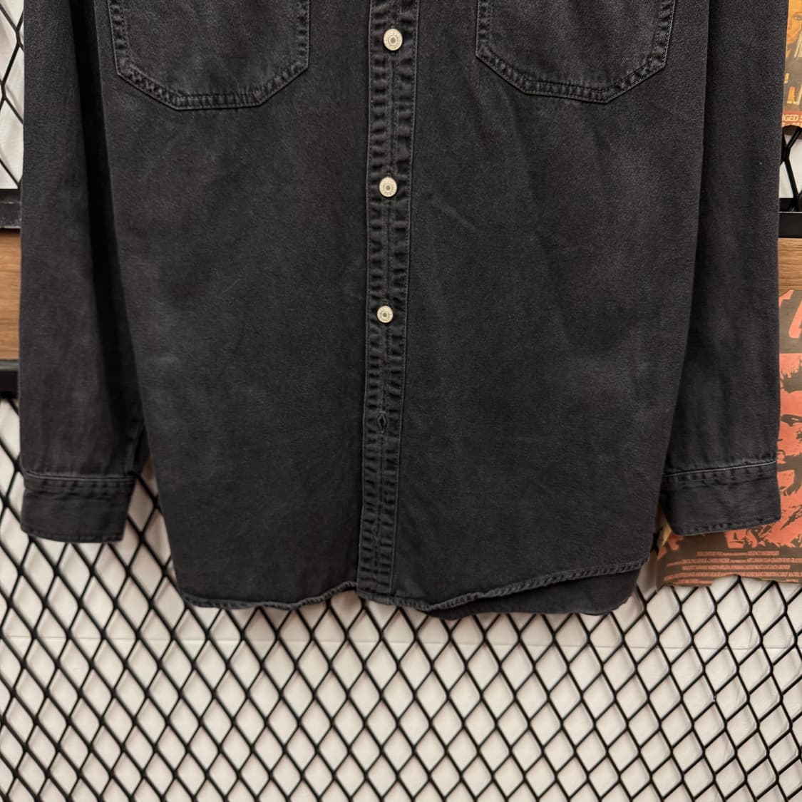 00s 리바이스 레드탭 데님 셔츠 전면 투포켓 포인트 흑청 상품이미지4