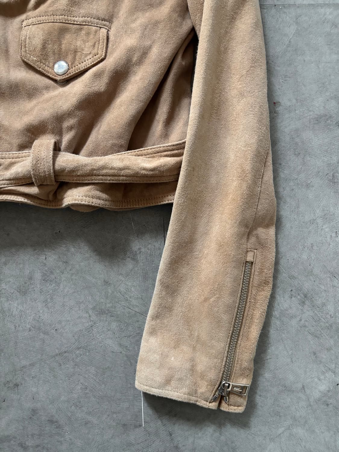 Polo 폴로 랄프로렌 신형라벨 우먼 베이지컬러 벨티드 스웨이드 바이커  상품이미지9