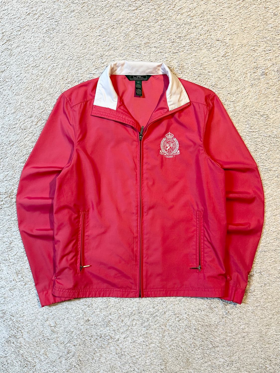 희귀) 로렌 랄프로렌 아카이브 크레스트 로고 바람막이 자켓 핑크 상품이미지1