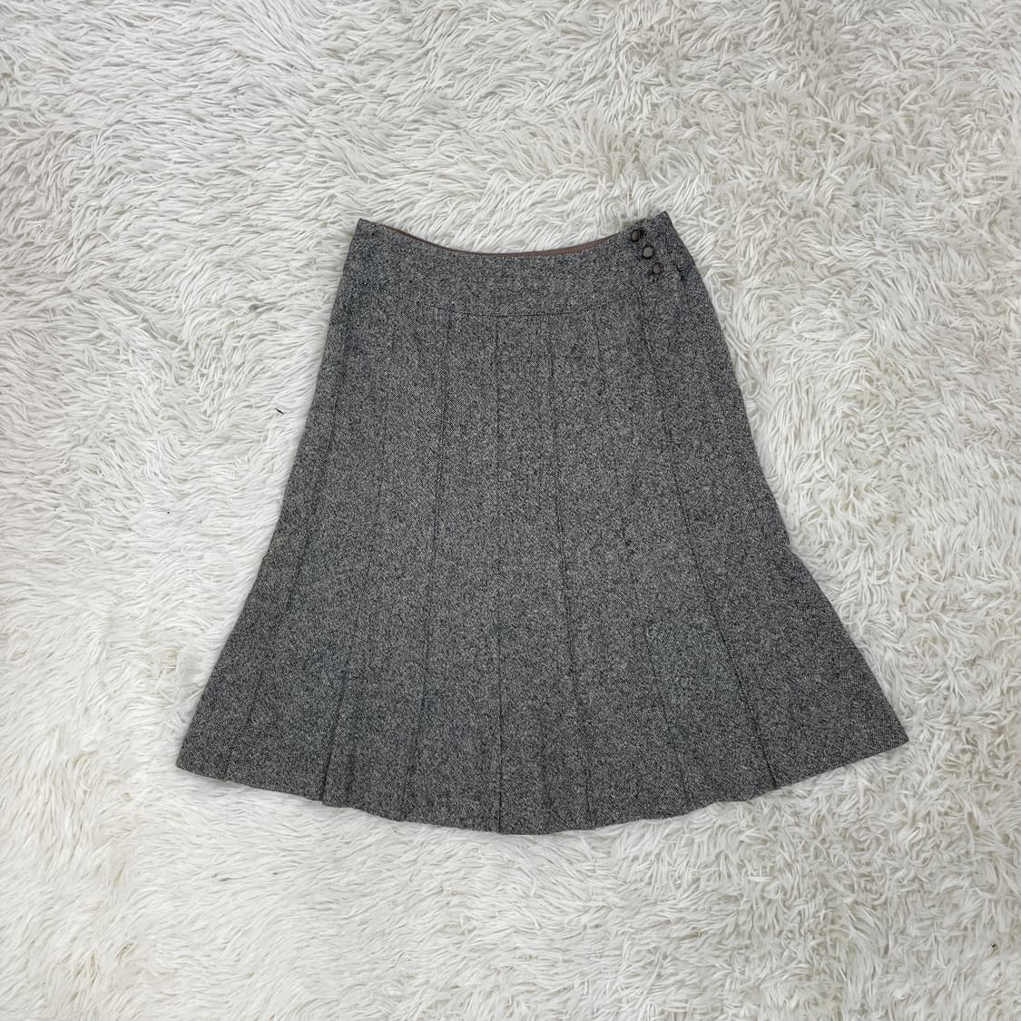 빈티지 그레이 울 플레어 미디 스커트 상품이미지1