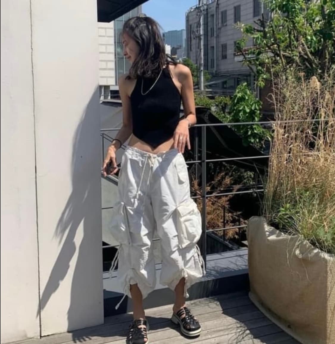 SEO 디테처블 블랙 카고 팬츠 상품이미지5