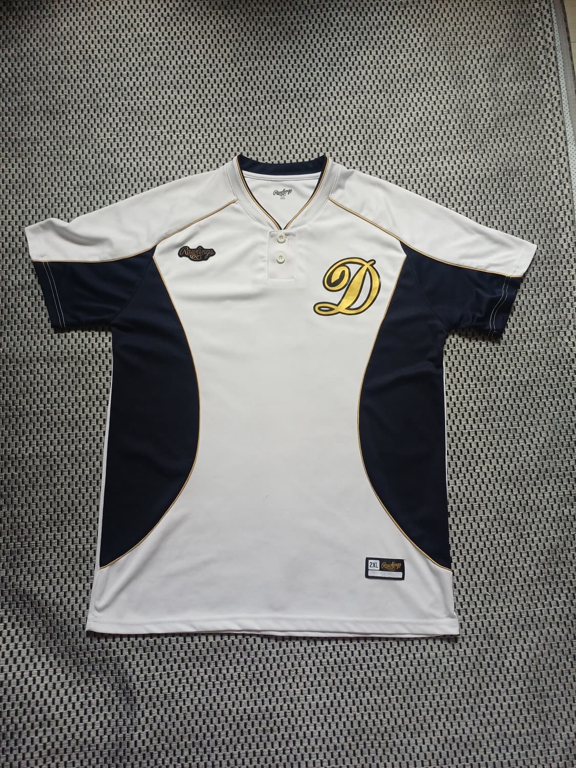 [2XL] 롤링스(Rawlings) 하프버튼 야구 유니폼 져지(국내생산) 상품이미지1