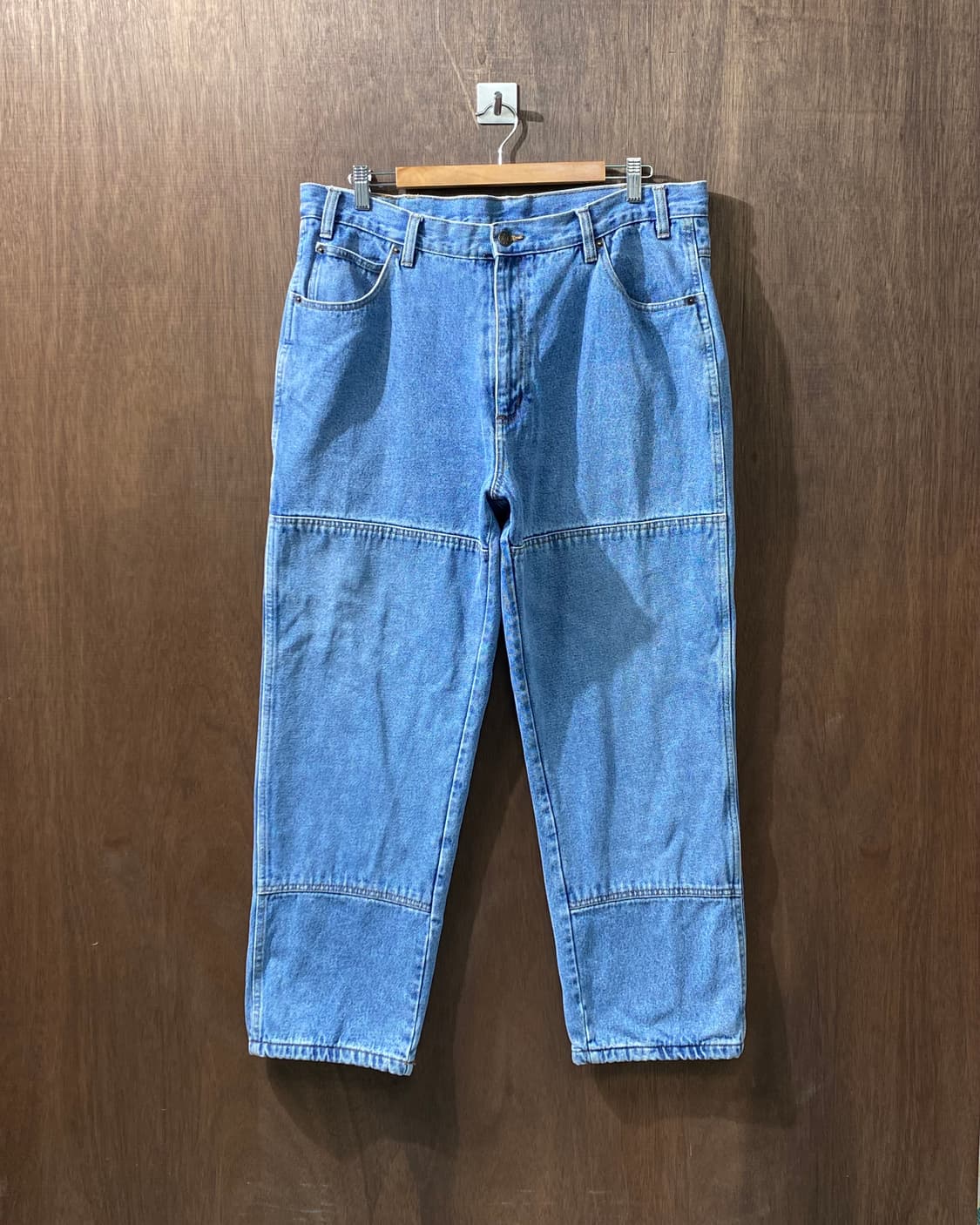 [36] 90s Guide Gear 체크 퀼팅 라이닝 더블니 데님팬츠 상품이미지1