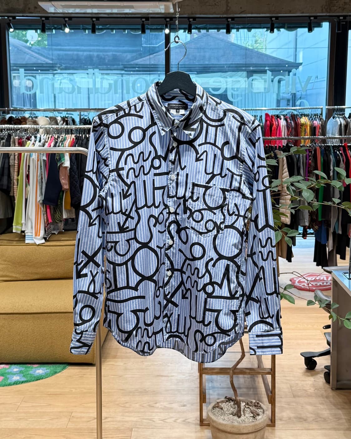 꼼데가르송 옴므 플러스 AD2012 블루 스트라이프 패턴 셔츠  상품이미지1