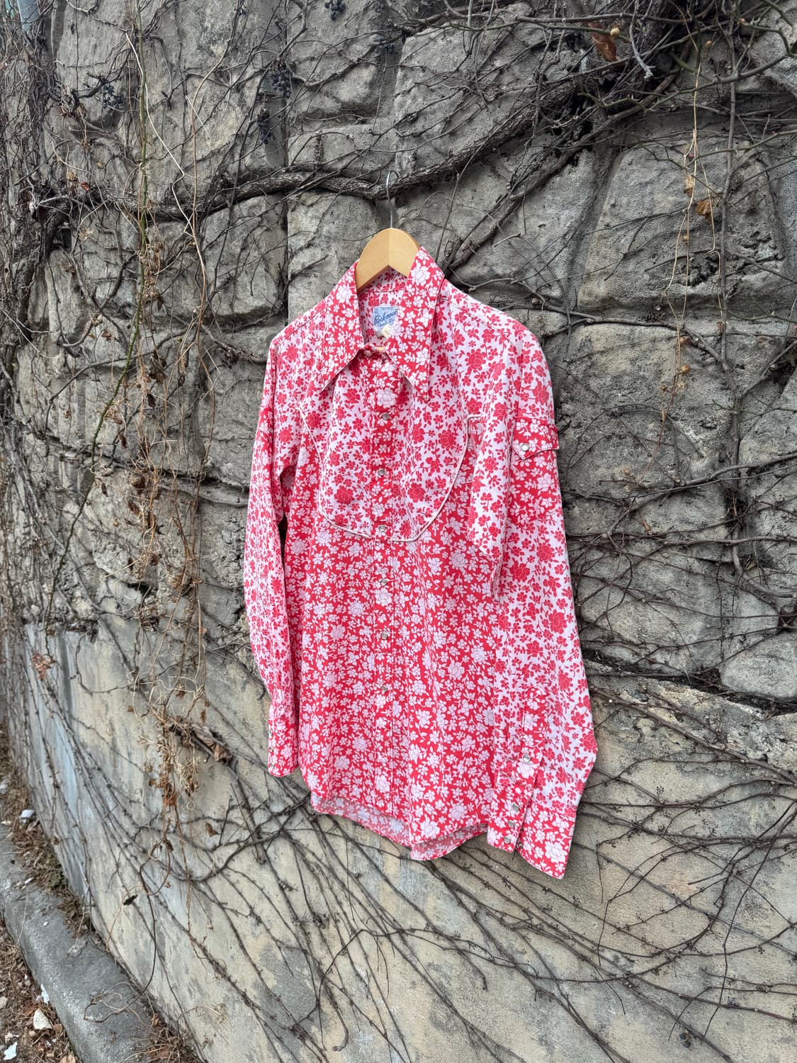 70s 락마운트 빈티지 플라워 패턴 웨스턴 셔츠  상품이미지3