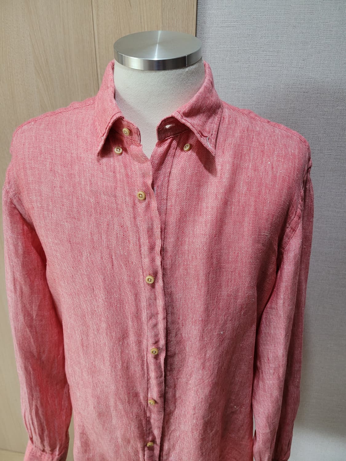 마시모두띠 Massimo Dutti 남자 린넨 셔츠 105 레드 상품이미지2