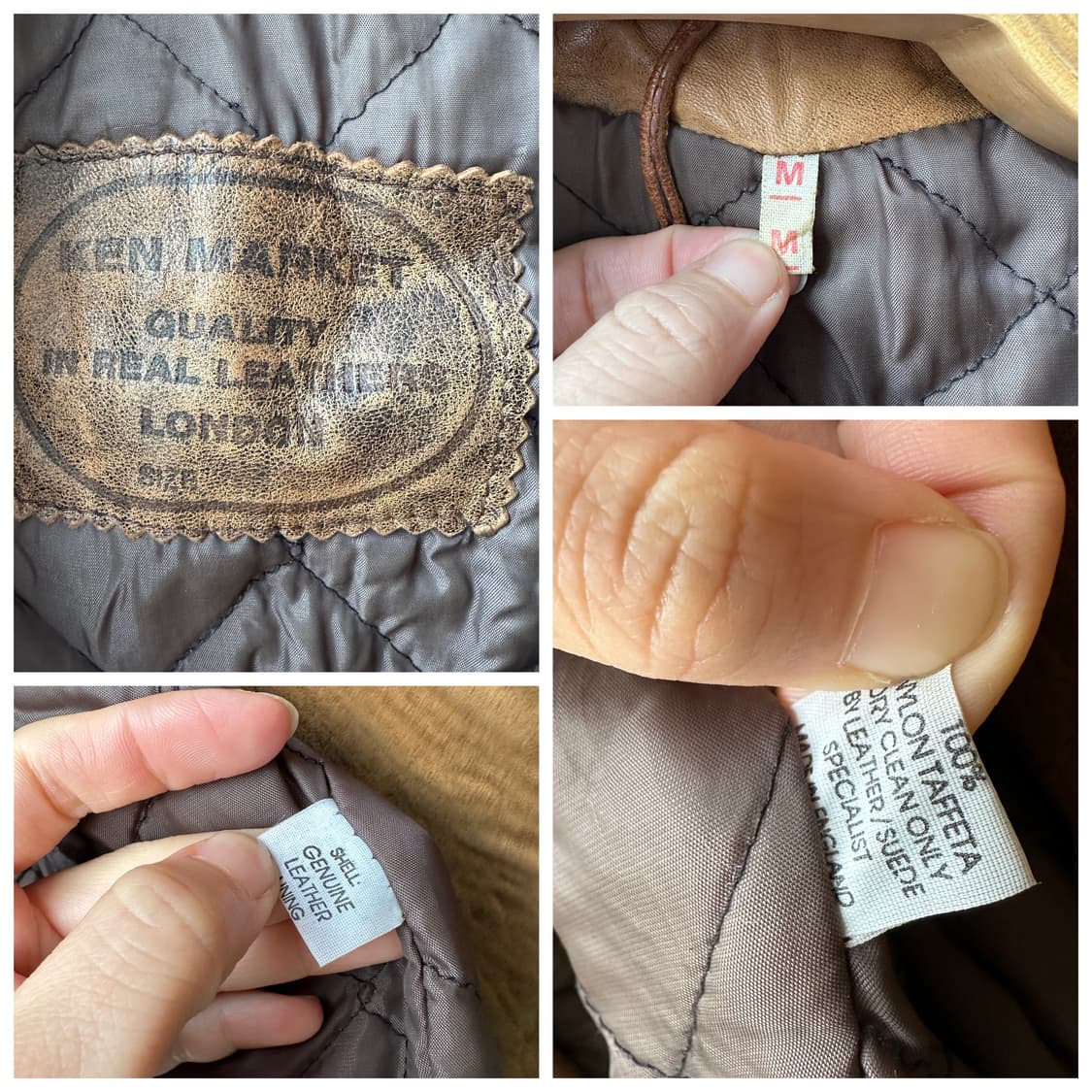 Ken Market Made in England 레더 자켓 카멜 M 상품이미지10