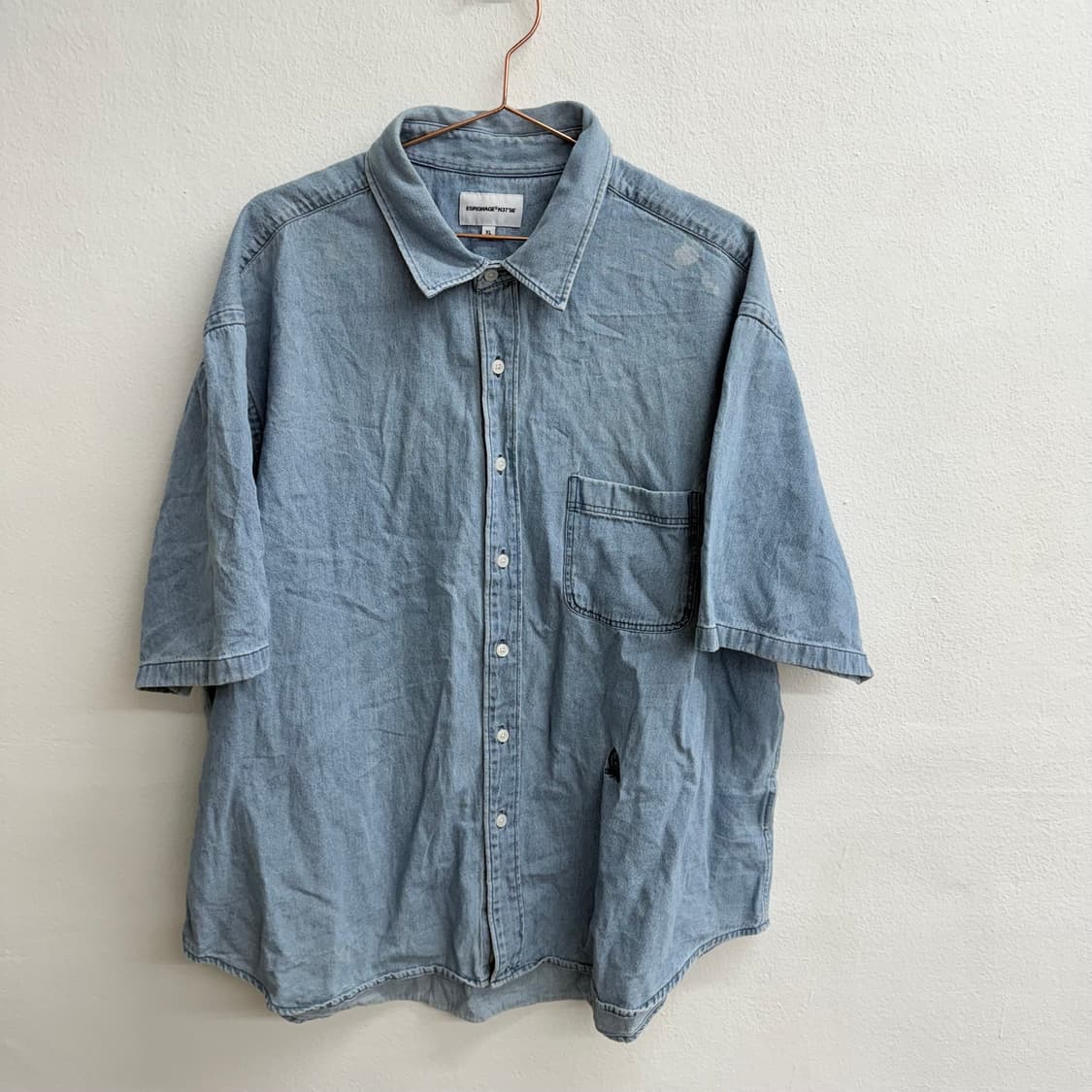 에스피오나지 데님 반팔 셔츠 XL 상품이미지1