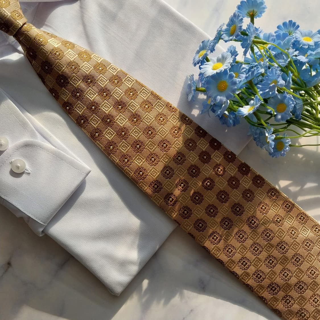 휴고보스 실크 브라운 자카드 넥타이 9.2cm A+등급 K1855
 상품이미지7