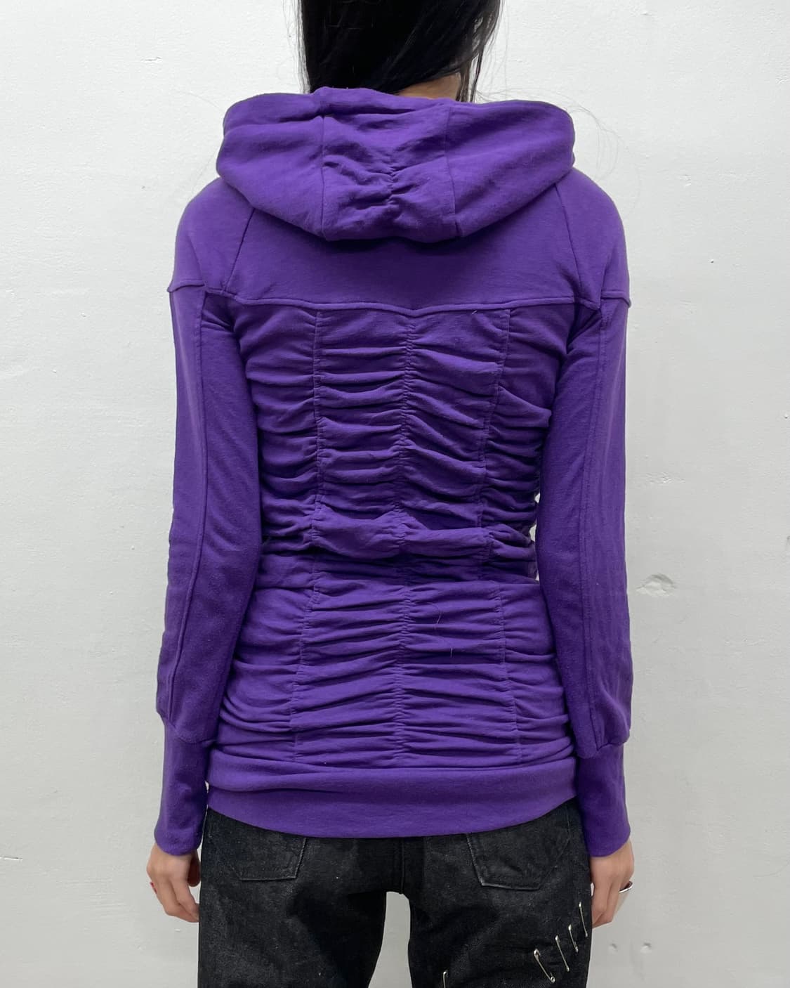Purple Shirring Point Hooded Zip-Up  상품이미지3