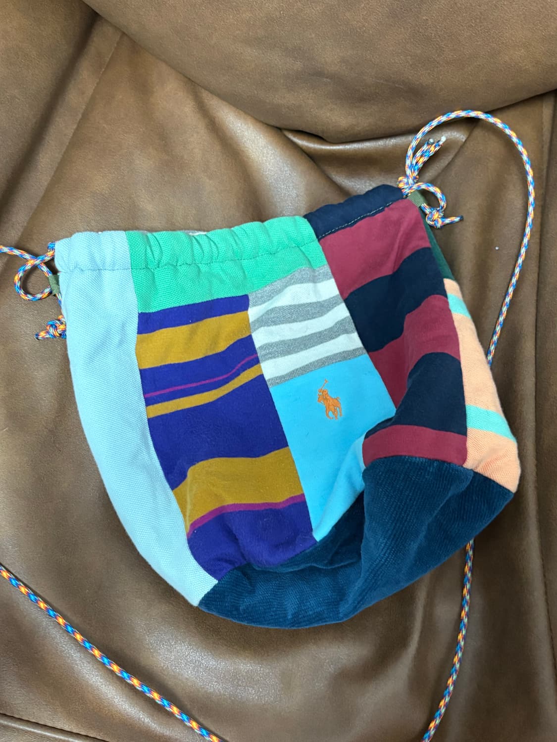 폴로 랄프로렌 리메이크 패치워크 조리개 크로스백 상품이미지8