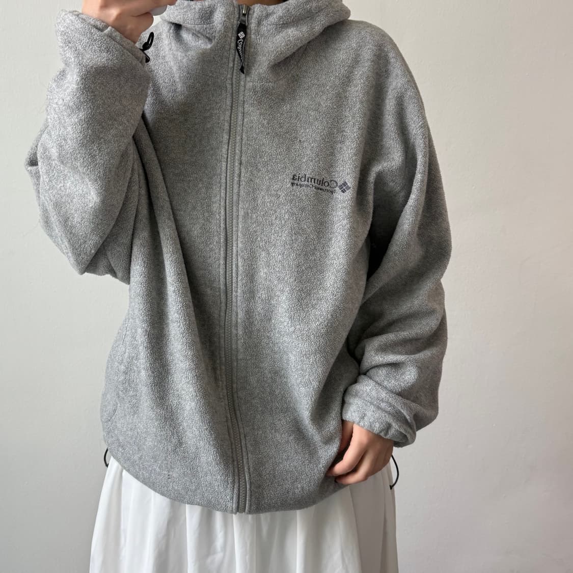 [XL] 컬럼비아 그레이 자수 후드집업 상품이미지2