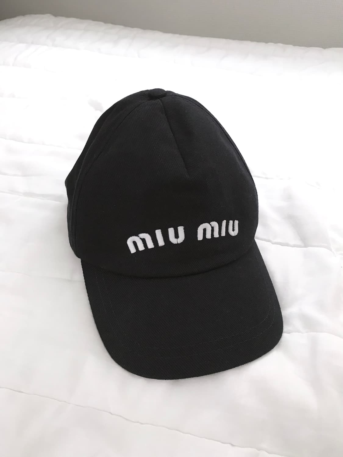 Miu Miu 미우미우 로고 자수 코튼 데님 볼캡 M 네이비 색상 상품이미지3