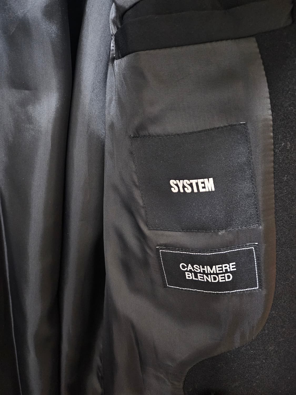 시스템 캐시미어 롱코트 블랙 코트100(오바) 상품이미지4