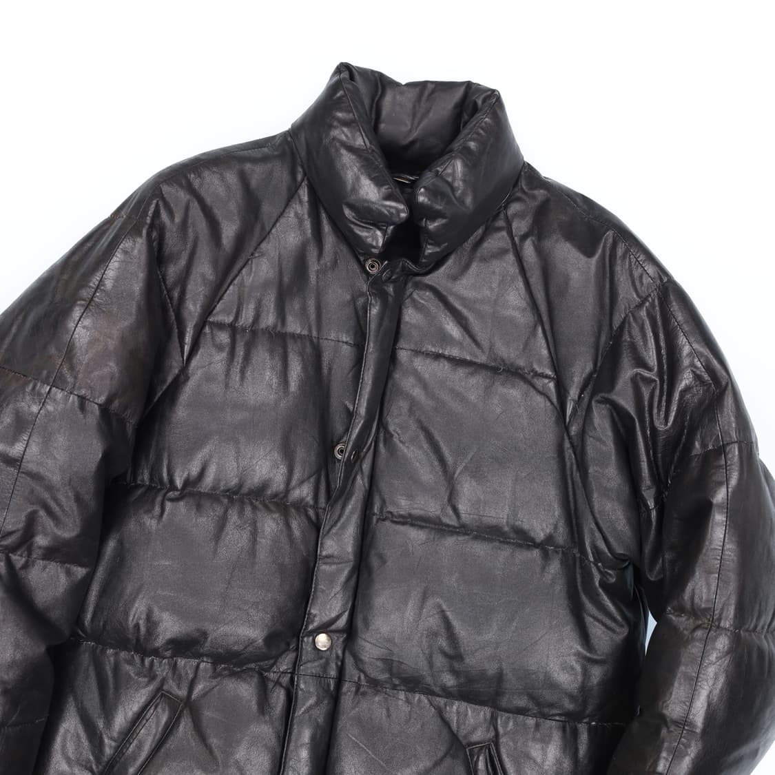 L 일본 빈티지 소가죽 덕다운 푸퍼 패딩 파카 4171 상품이미지4