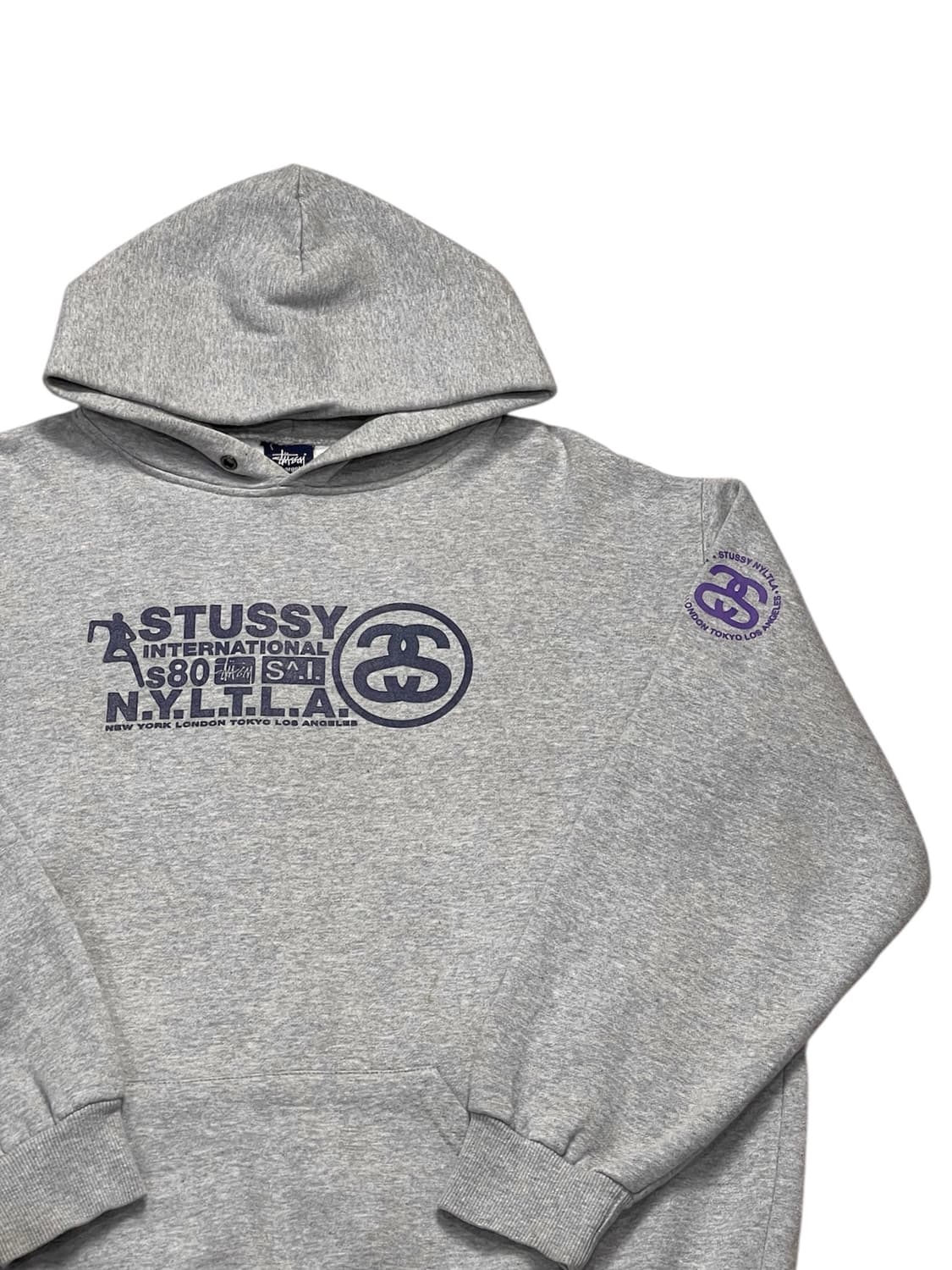 스투시 로고 그레이 후드티 상품이미지4