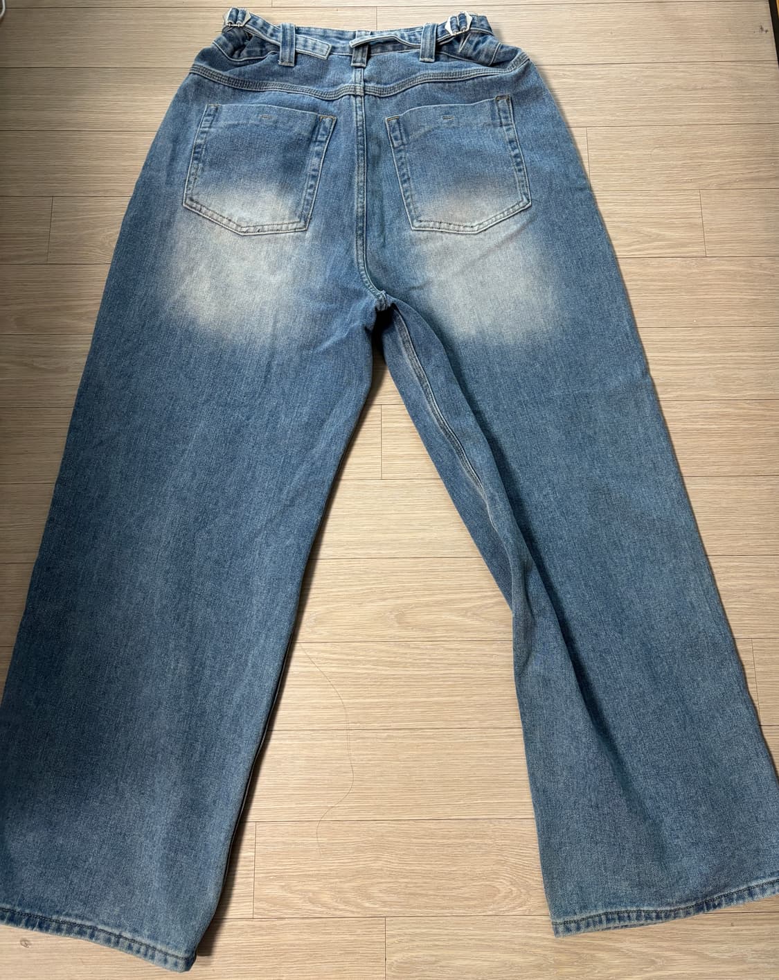 노운 와이드 데님 팬츠 미드 블루 0 상품이미지3