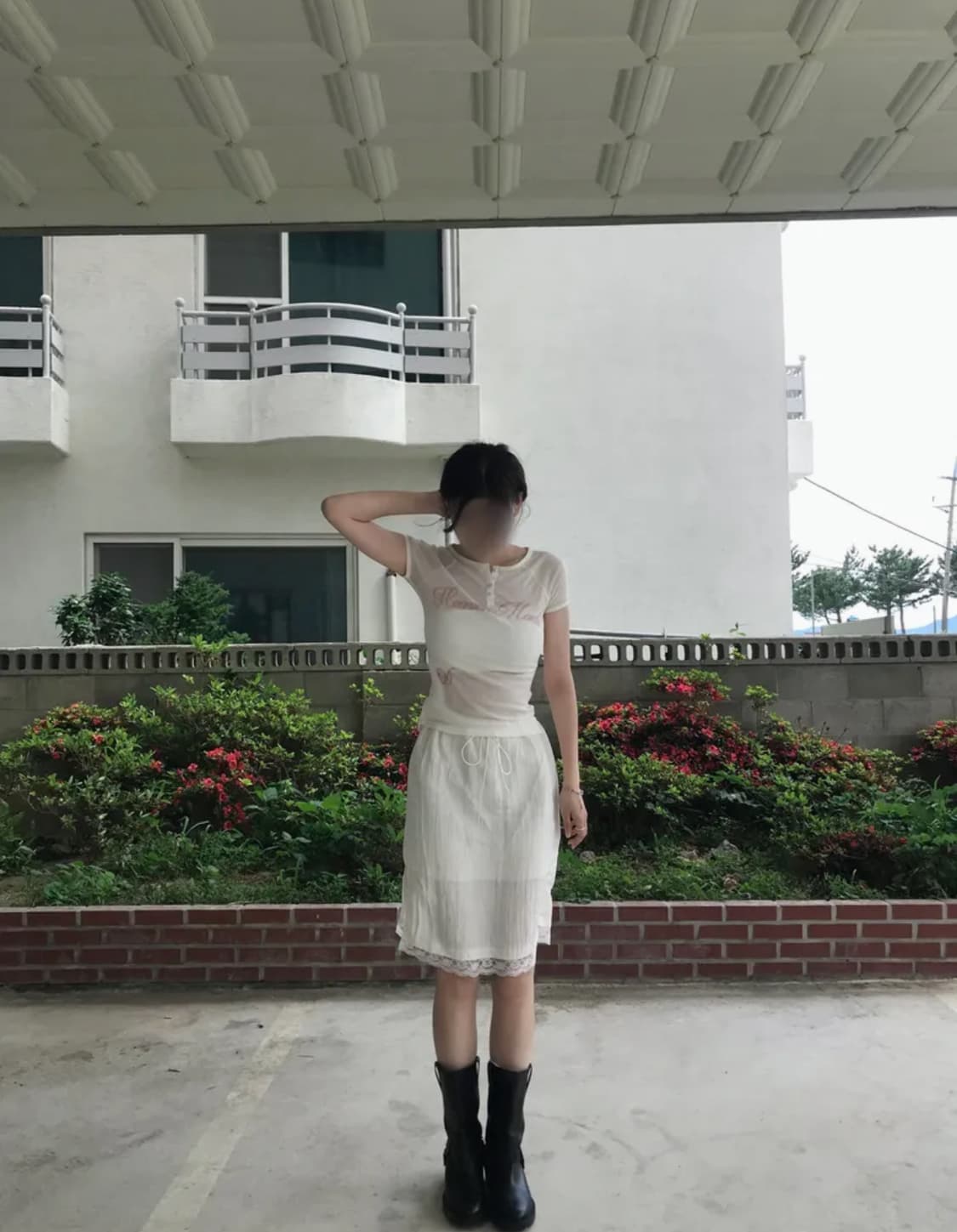 Heavenly Button Down Tee White m 상품이미지3
