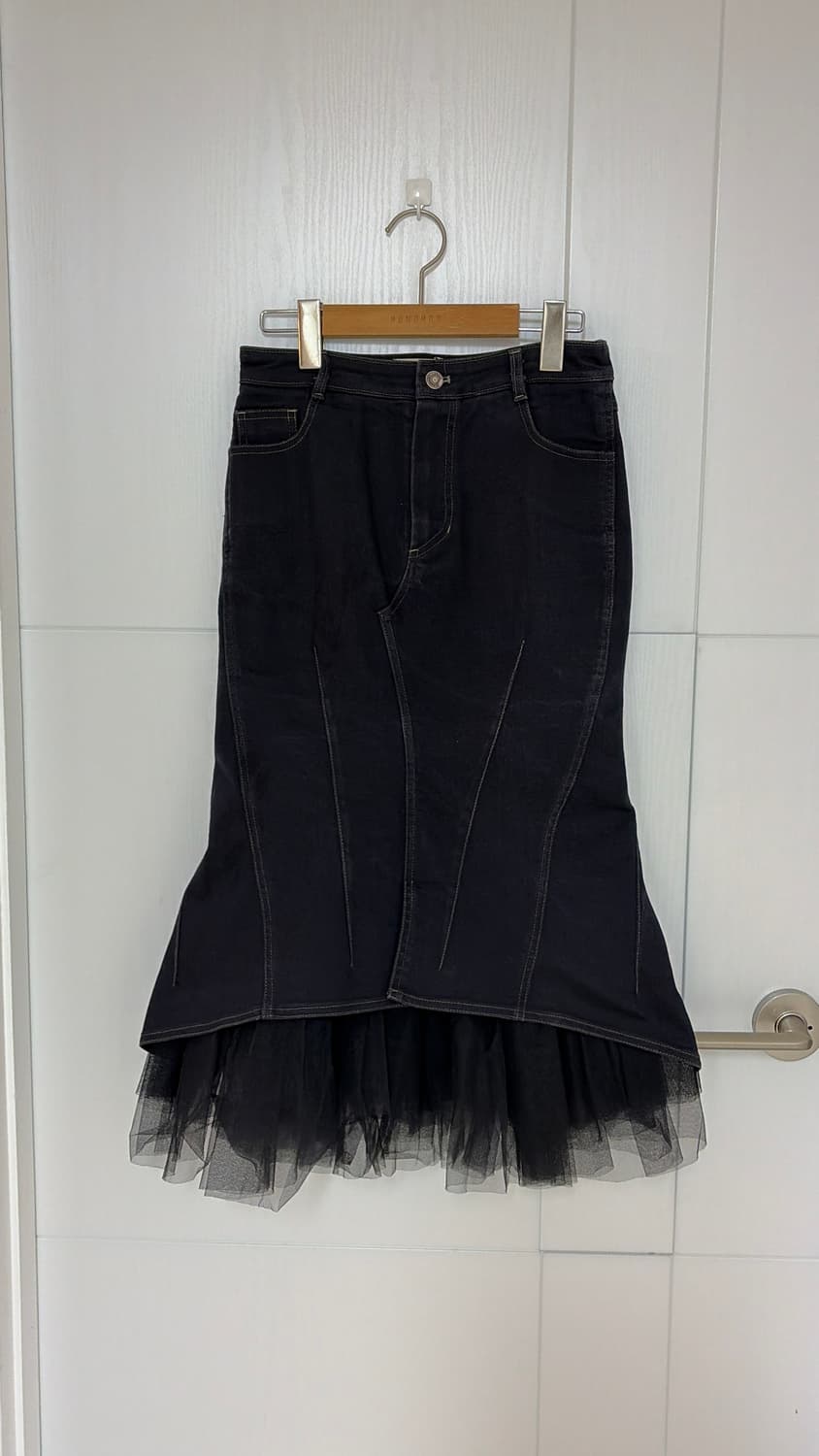 톰그레이하운드 블랙 데님 튤 스커트26 정품 상품이미지4