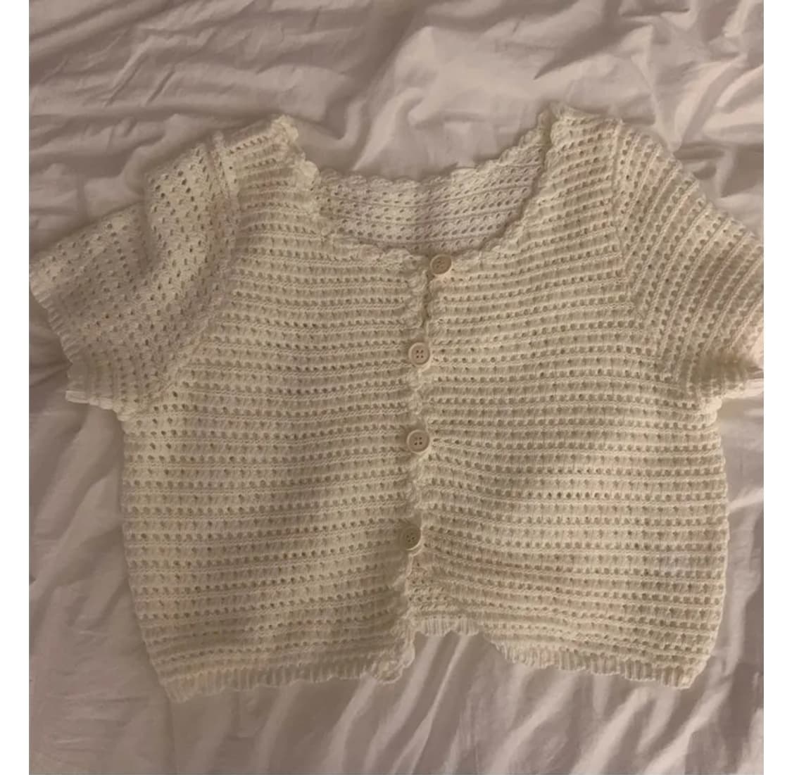 니어웨어 폭키 반팔 니트 아이보리 상품이미지3