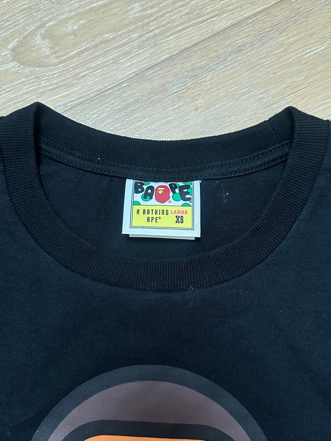 베이프 퍼스트 카모 마일로 온 에이프 헤드 티셔츠 블랙 그레이 xs 상품이미지2