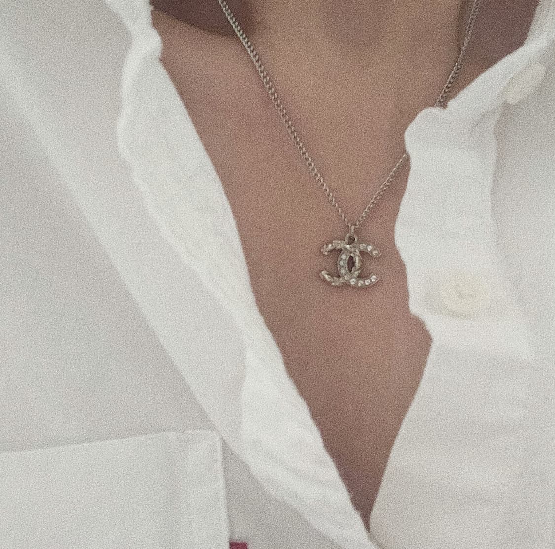 샤넬 퀄팅 큐빅 빈티지 업사이클링 목걸이 상품이미지1