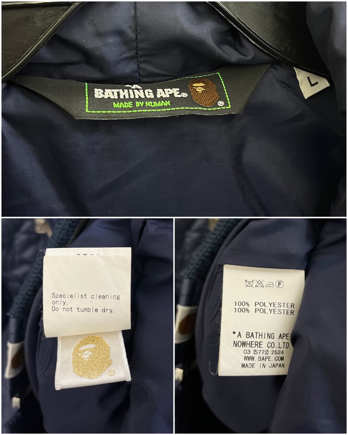 베이프 스타 00s 퀼팅 패딩 네이비 상품이미지10