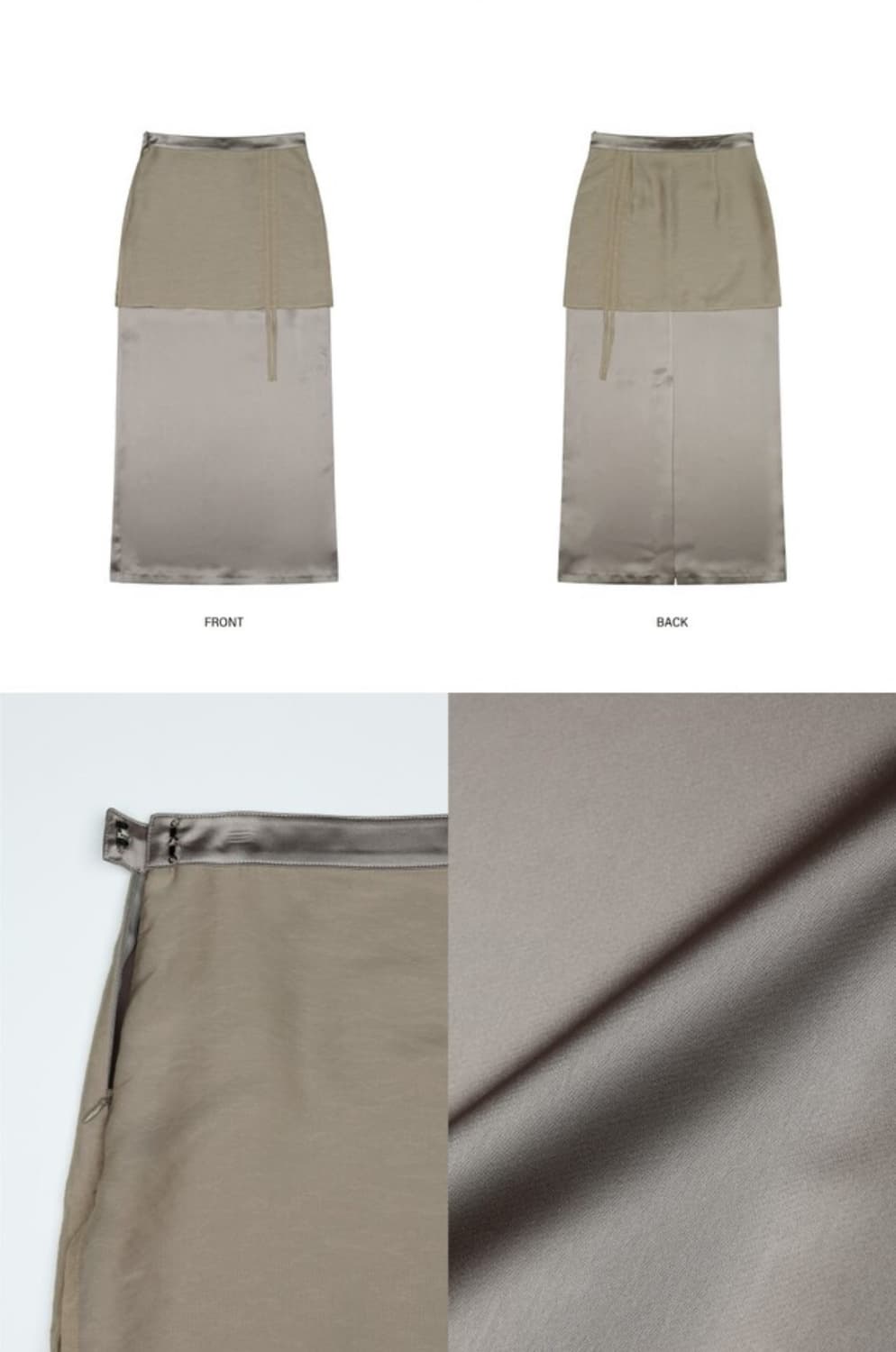 쓰리투에이티 맥시 스커트 [브라운 S] 상품이미지6