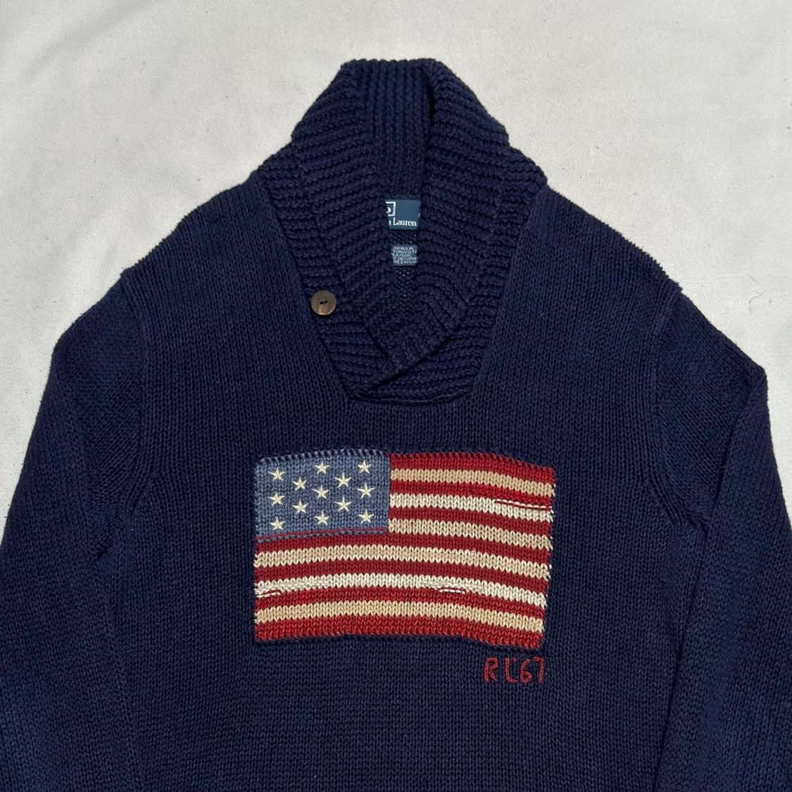 S 폴로랄프로렌 성조기 터틀넥 네이비 코튼 니트 상품이미지1