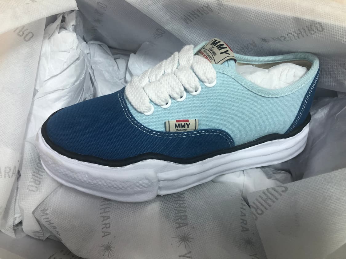 미하라야스히로 베이커 OG 솔 바이컬러 캔버스 로우탑 스니커즈 37 상품이미지5