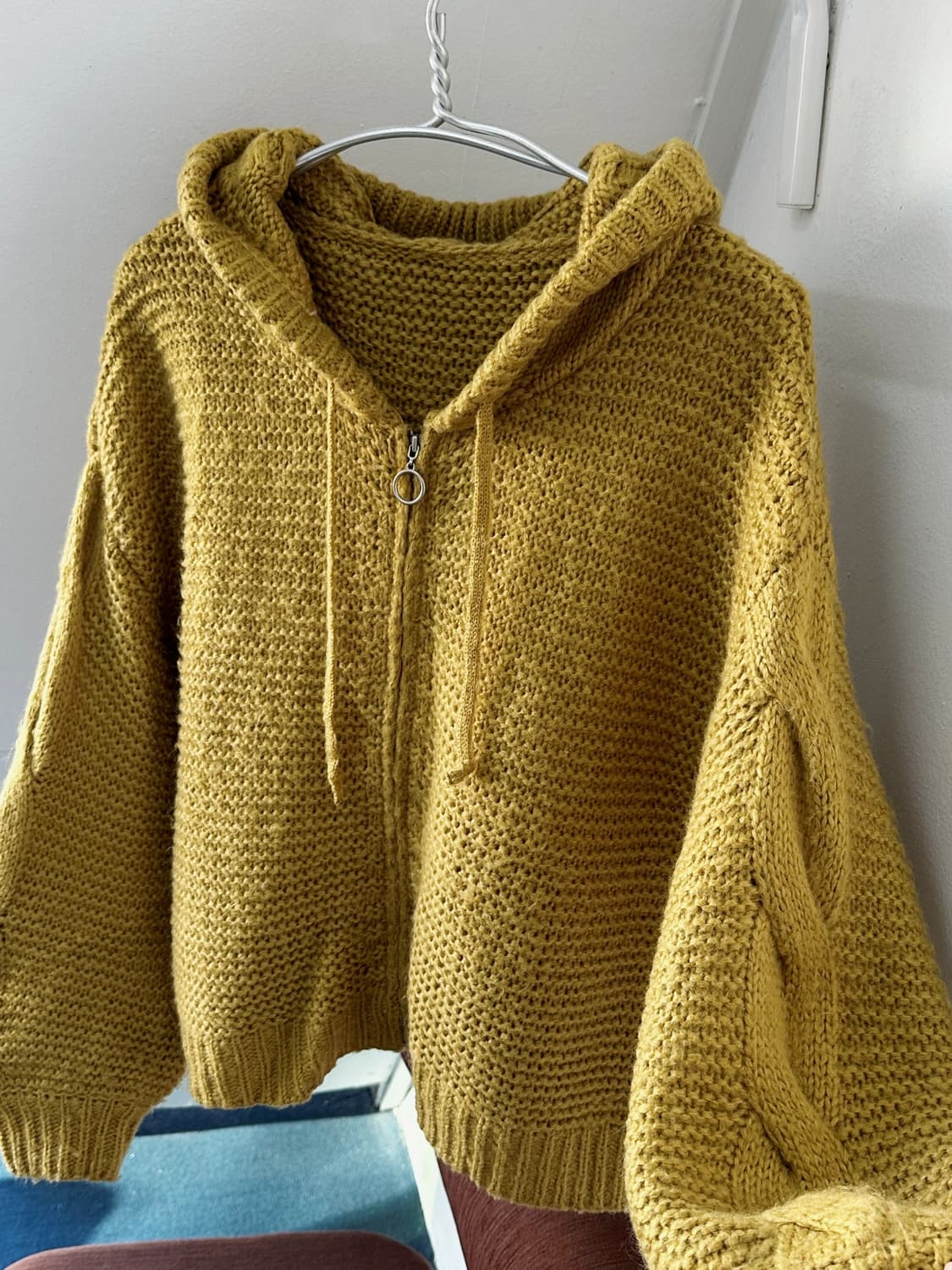  Low gauge knitted hood zip parka 상품이미지1