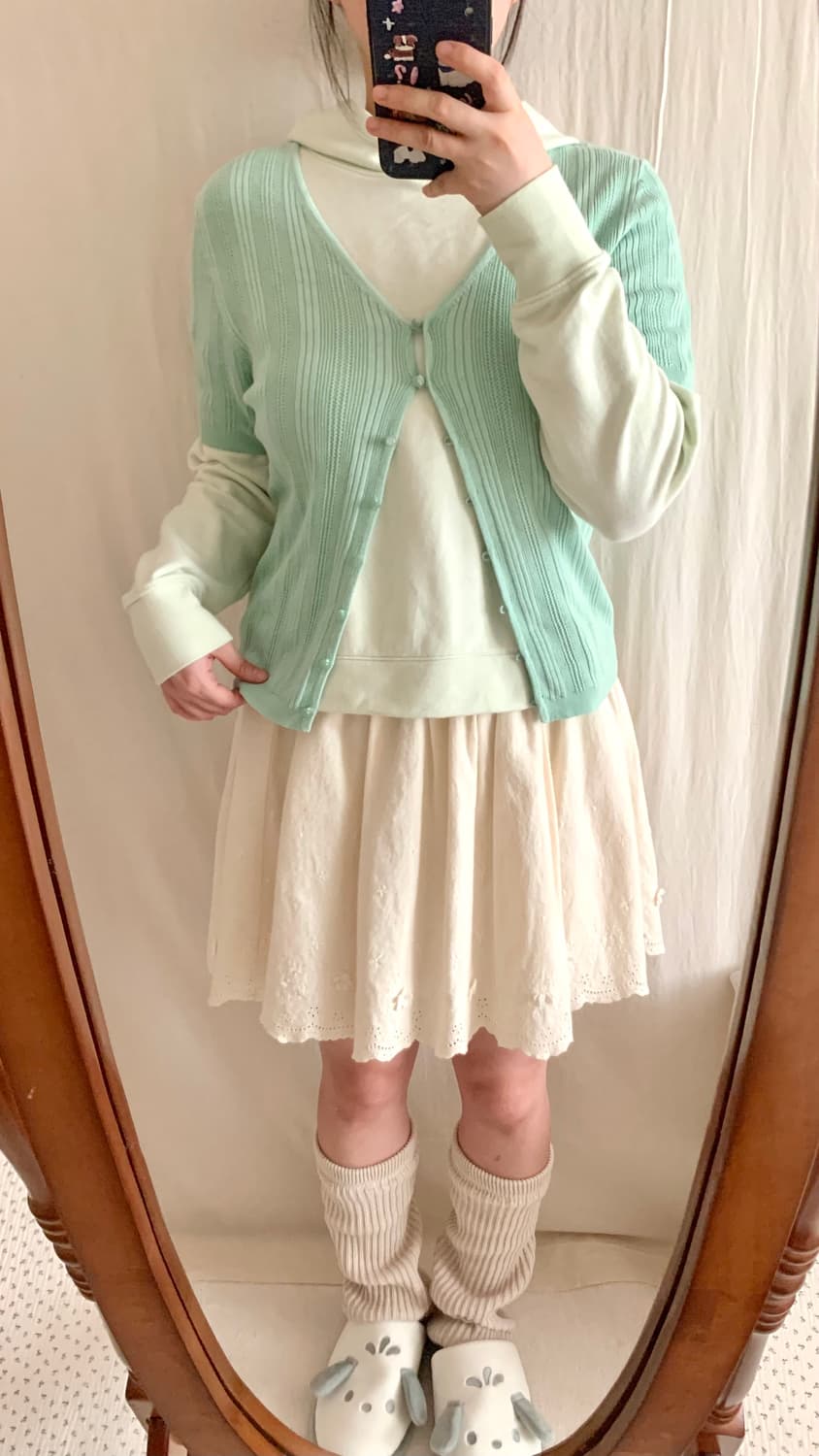 민트 니트 반팔 가디건 상품이미지8
