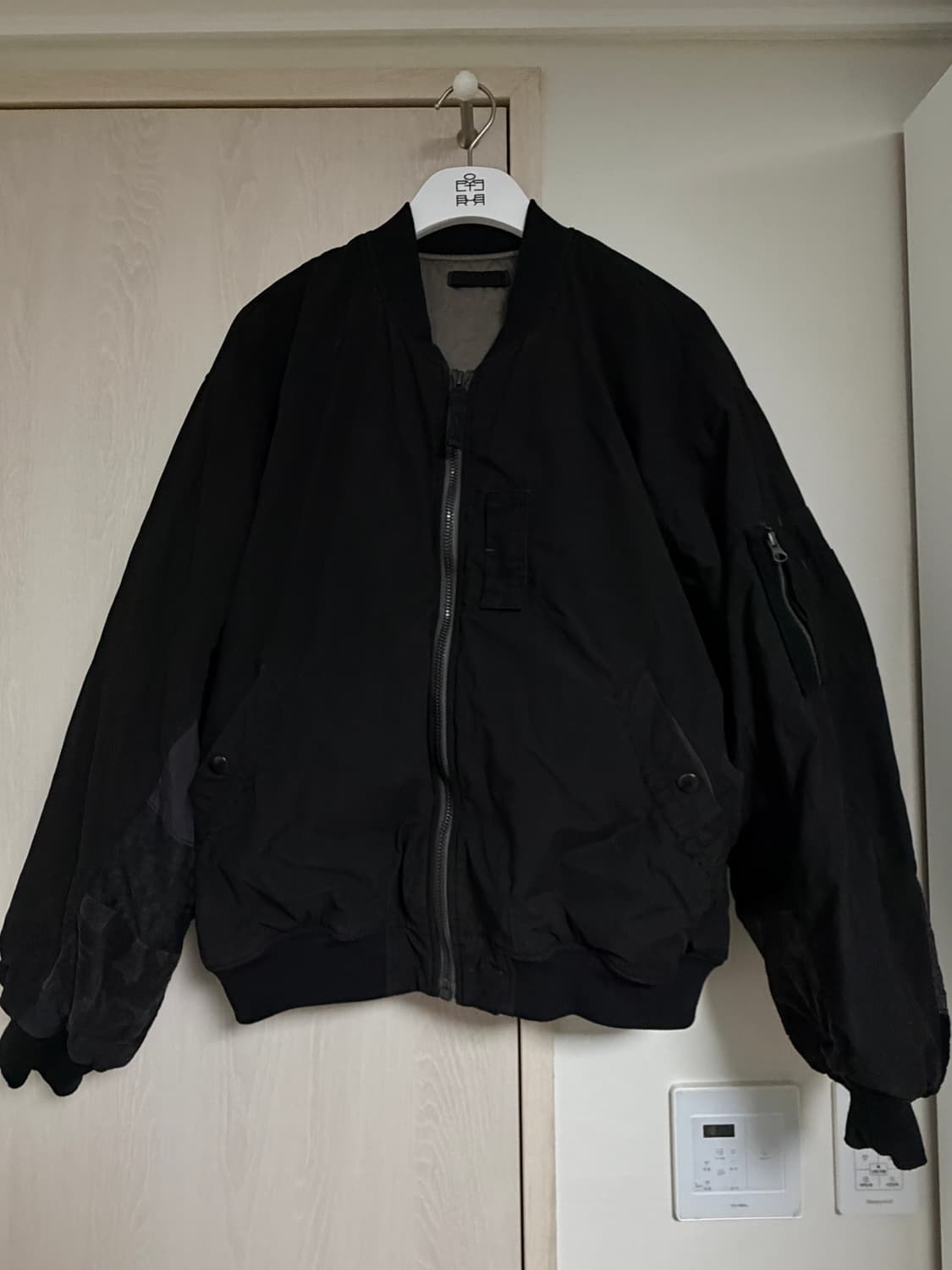 4)폴리테루 25fw 리버시블 패치드 마원 워시드 블랙 (다이드 머드) 상품이미지1