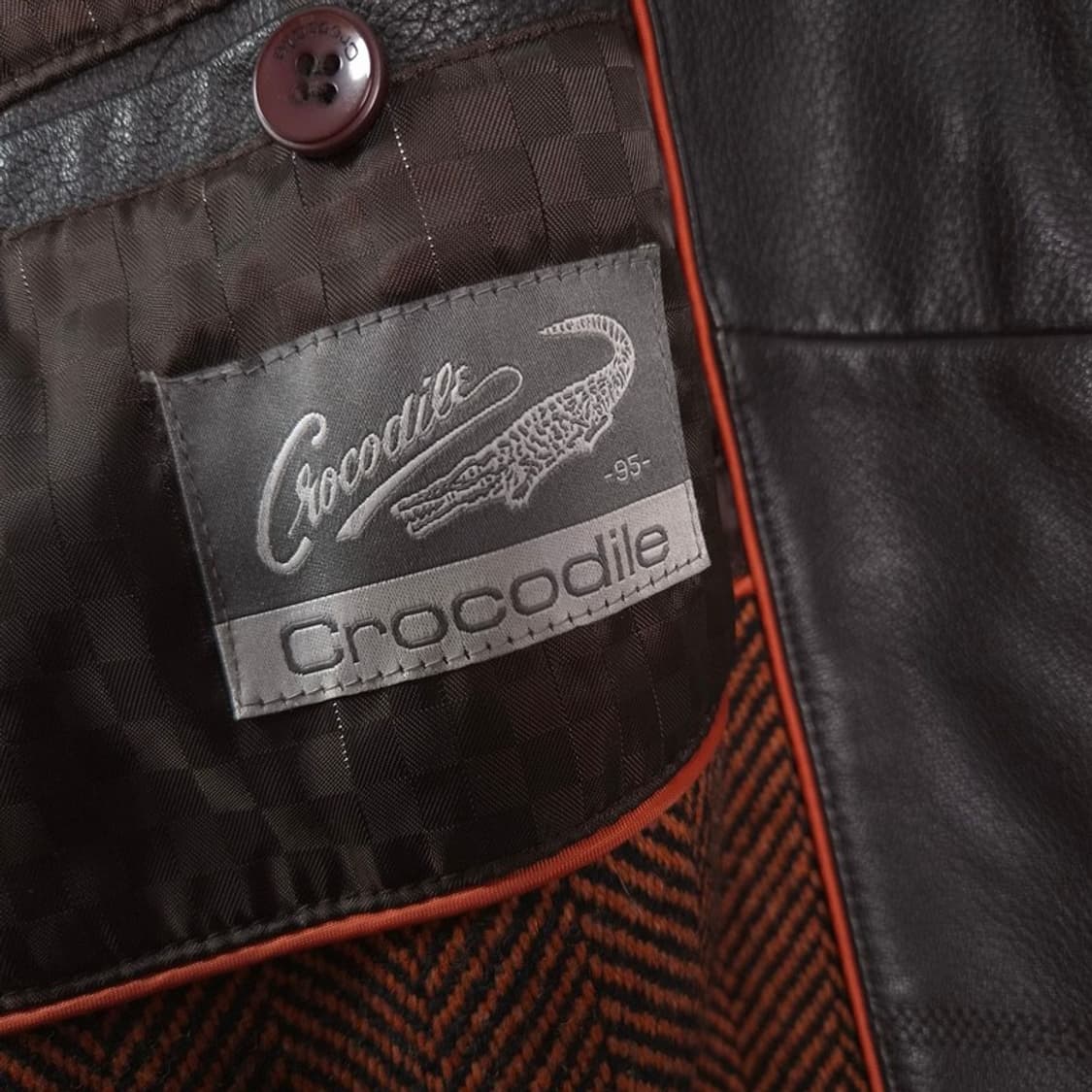 크로커다일 리얼 양가죽 니트 믹스 레더 자켓 M 상품이미지7
