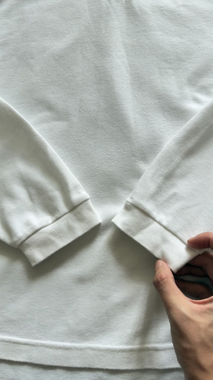 90s 엘엘빈 made in USA 화이트 피케 롱슬리브 상품이미지5