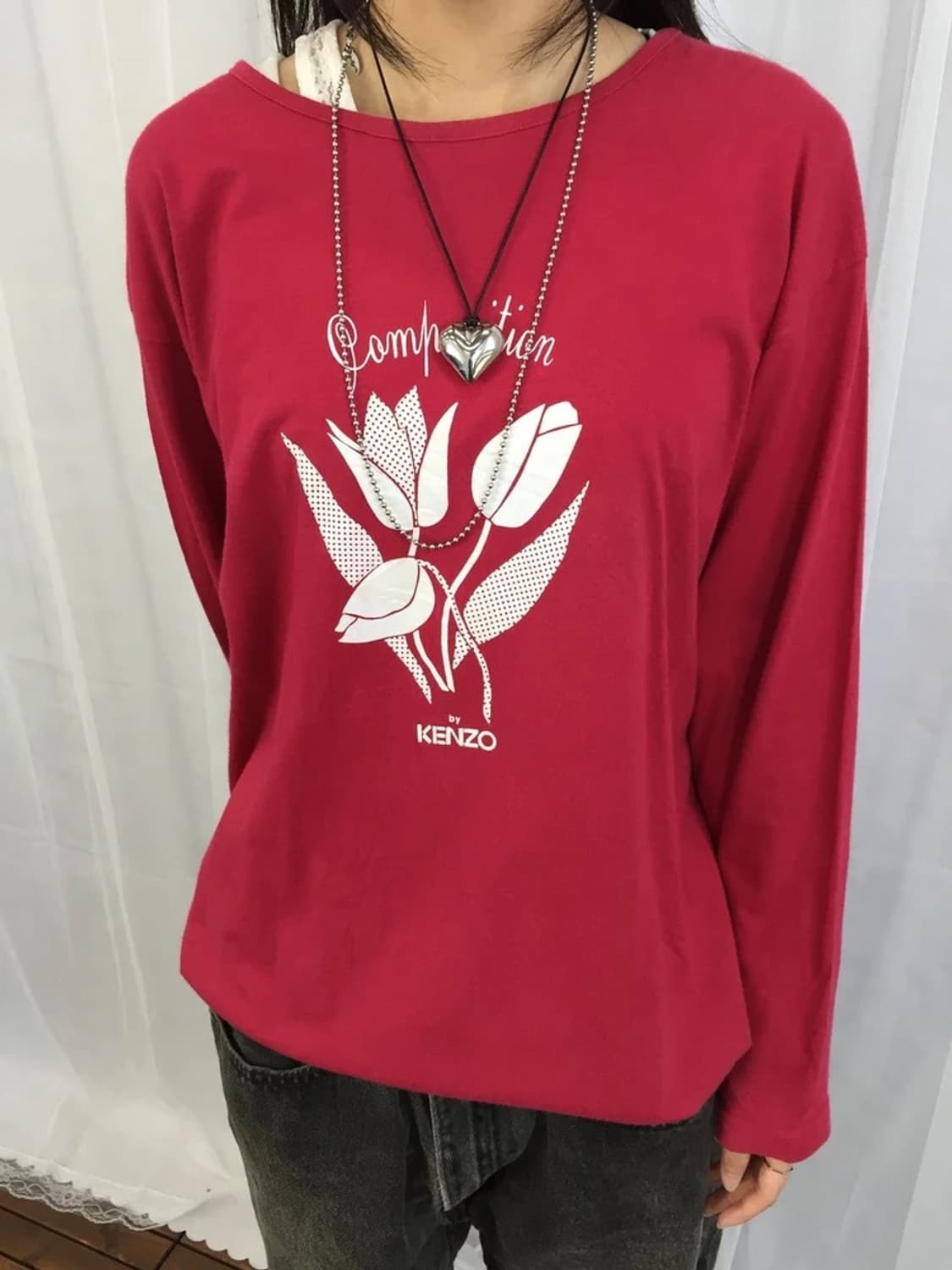 Composition by KENZO Red Floral Tee 상품이미지3