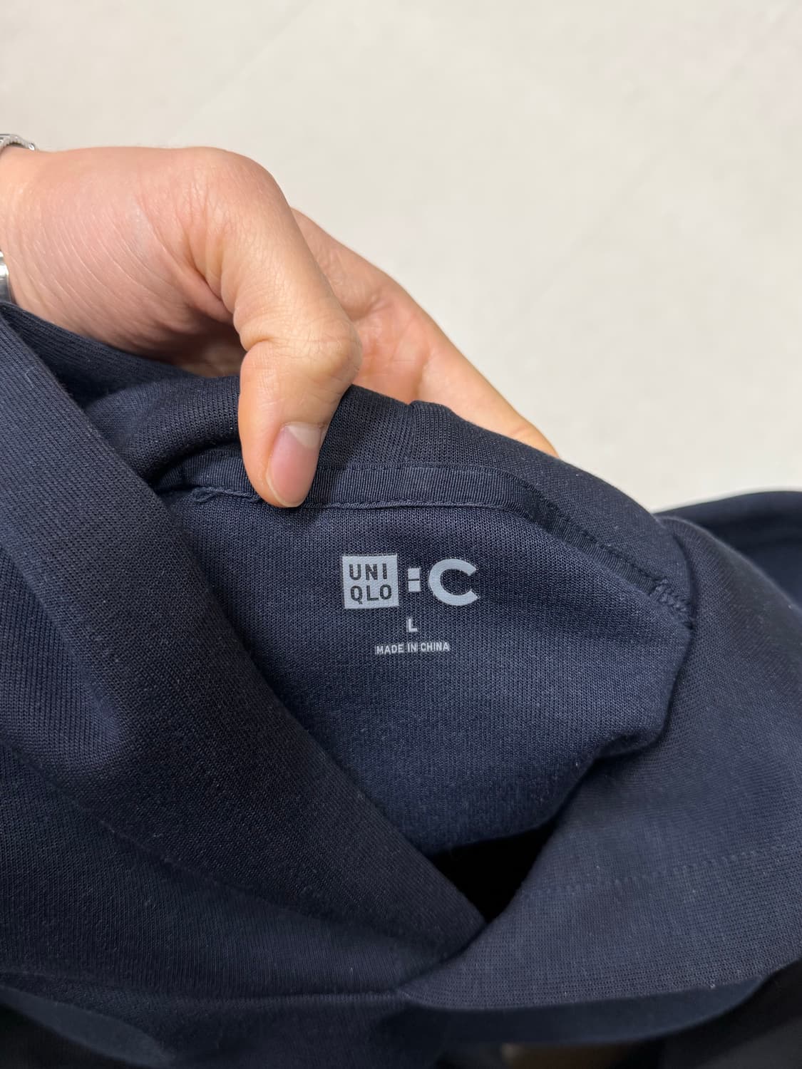 (L) 유니클로 C 스웨트 오버사이즈 풀파카 69 네이비 상품이미지4